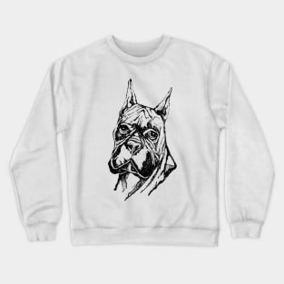 Ink illustration of a boxer dog head Crewneck Sweatshirt